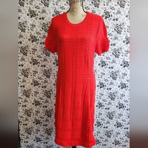 KATE SPADE NWT $398 XL LOLLIPOP RED TEXTURED SCUBA DRESS